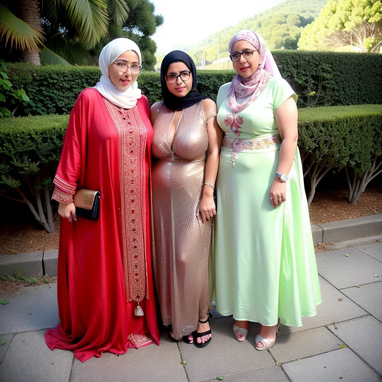 <lora:Arabs_1:0.5>, Arabs,(2women:2),aging,beautiful,Looking at another,huge breasts,huge ass,perfect body,hijab,green eyeglasses,(silk),traditional clothing,(having sex:1.6),daytime,sun,(city:1.2), street,portrait,(adult:1.5)