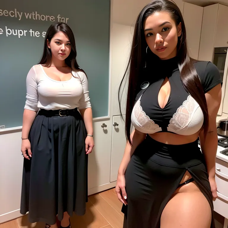 <lora:White_v4:0.3>,white people,woman,twenties,long hair,straight hair,black hair,cool,Looking at viewer,huge breasts,huge ass,perfect body,teacher,Black bra,Black long skirt,standing,kitchen,front view,full body,(adult:1.5)