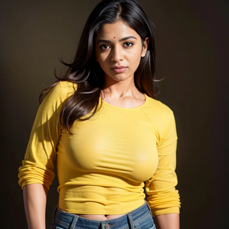<lora:Indian:0.45>, Indian, brown skin, facial mark,woman,twenties,(RAW photo, best quality, masterpiece:1.1), (realistic, photo-realistic:1.2), ultra-detailed, ultra high res, physically-based rendering,doctor,yellow shirt,jeans,(adult:1.5)