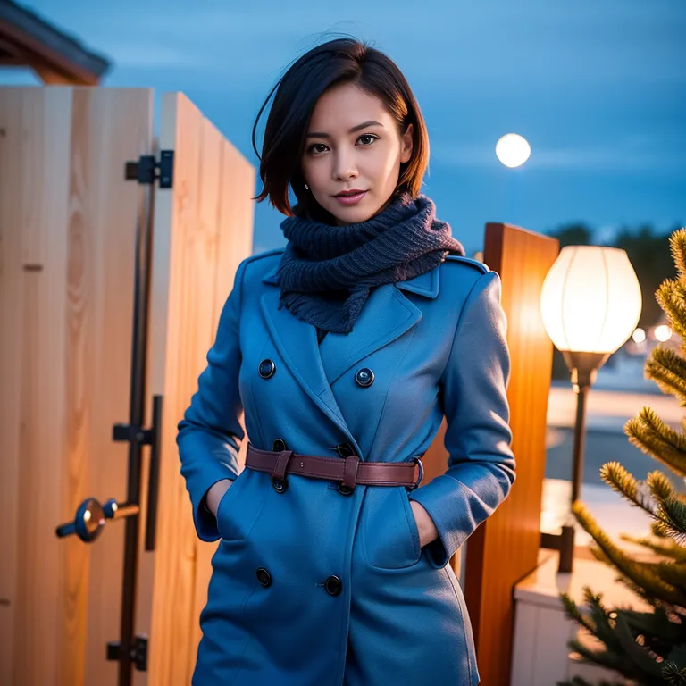 <lora:Chinese:0.45>,woman,thirties,short hair,beautiful,happy,side eye,normal breasts,medium ass,perfect body,(wet:1.1),scarf,doctor,blue jacket,night,moon,bathroom,front view,full body,(adult:1.5)