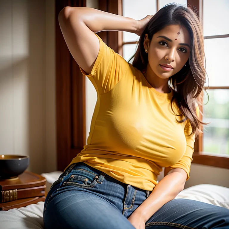 <lora:Indian:0.45>, Indian, brown skin, facial mark,woman,twenties,(RAW photo, best quality, masterpiece:1.1), (realistic, photo-realistic:1.2), ultra-detailed, ultra high res, physically-based rendering,doctor,yellow shirt,jeans,massage,(adult:1.5)