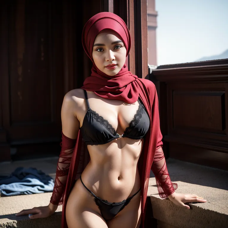 <lora:Chinese3:0.6>,woman,twenties,(RAW photo, best quality, masterpiece:1.1), (realistic, photo-realistic:1.2), ultra-detailed, ultra high res, physically-based rendering,beautiful,seductive,perfect body,hijab,ruin,full body,(adult:1.5)